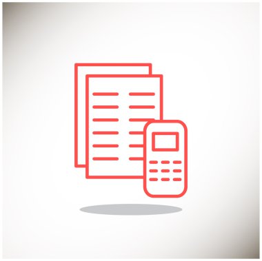 Cep telefonu web simgesi olan kağıtları