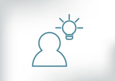 İnsan ve ampul basit simgesi