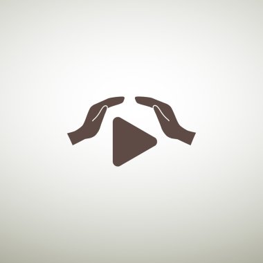 Oyun düğmesi ve eller simgesini