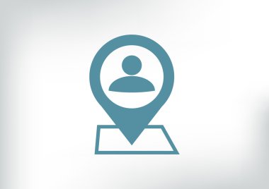 İnsan konum işaretçisi basit simgesine