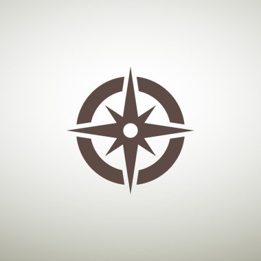 Rüzgar gülü, basit vektör çizim ile pusula web simgesi