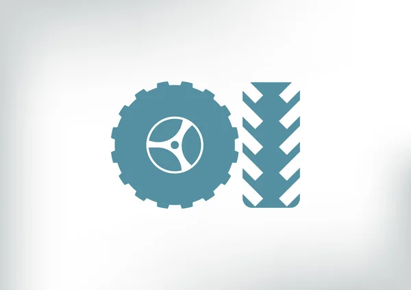 Wheel and tire web icon — Stock Vector