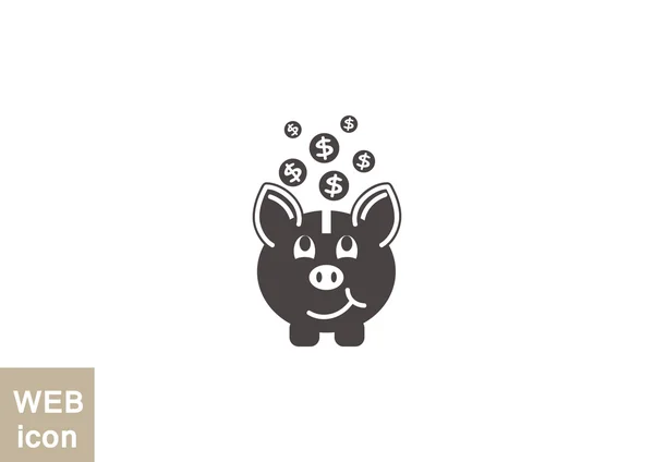 Sparschwein mit Münzen — Stockvektor