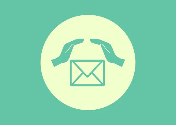 Envelop met handen web pictogram — Stockvector