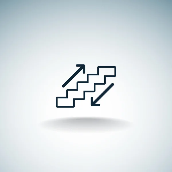 自动扶梯标志与楼梯和箭头 — 图库矢量图片