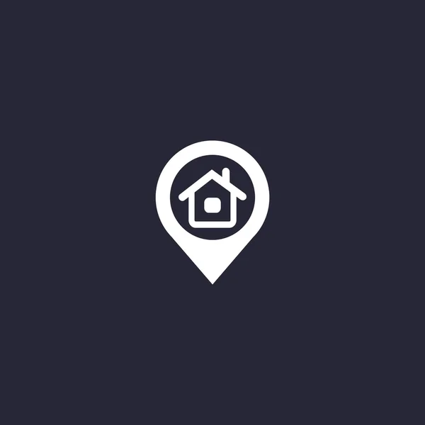 Casa ubicación puntero icono simple — Vector de stock