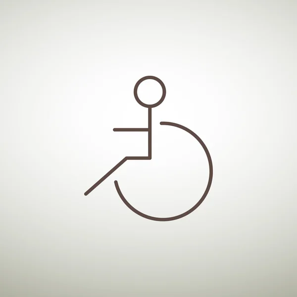Άτομα με ειδικές ανάγκες στο εικονίδιο αναπηρική καρέκλα — Διανυσματικό Αρχείο