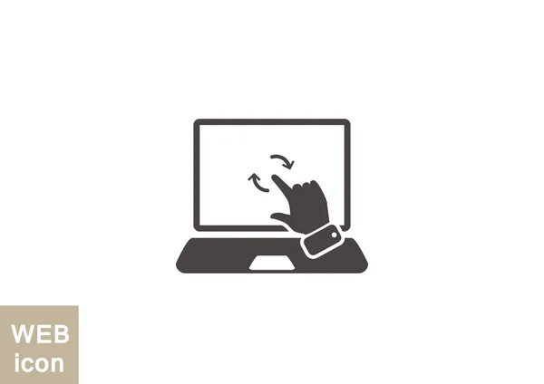 Dotyková obrazovka na notebooku web ikony — Stockový vektor