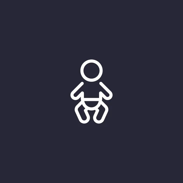 Βρέφος μωρό σύμβολο σε λιτές γραμμές — Διανυσματικό Αρχείο