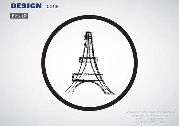 Eiffel tårn ikon – Stock-vektor