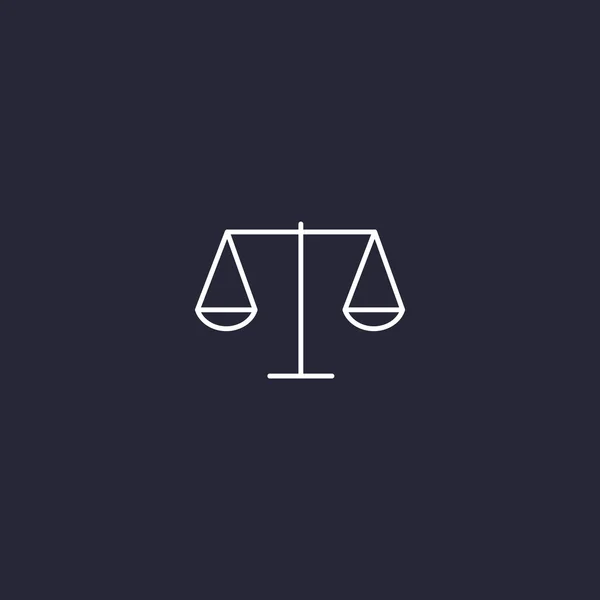 Schalen van Justitie eenvoudige web pictogram, een overzicht van vectorillustratie — Stockvector