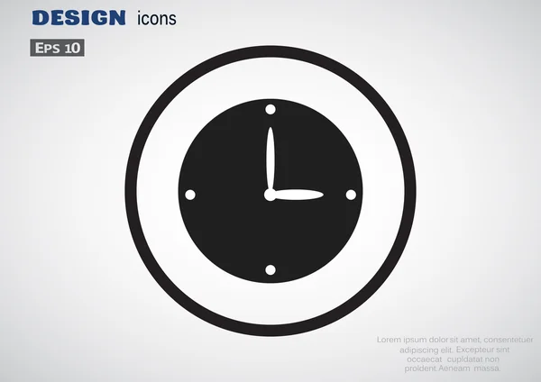 Icono web de reloj simple, ilustración de vectores de esquema — Archivo Imágenes Vectoriales