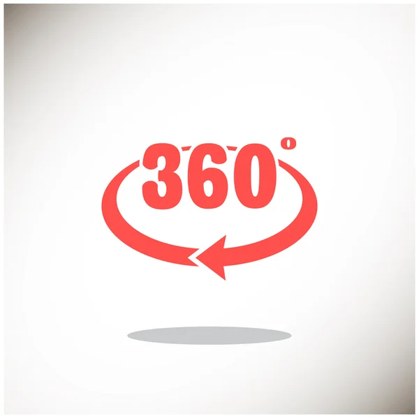 360 grados con icono de flecha redondeada — Archivo Imágenes Vectoriales