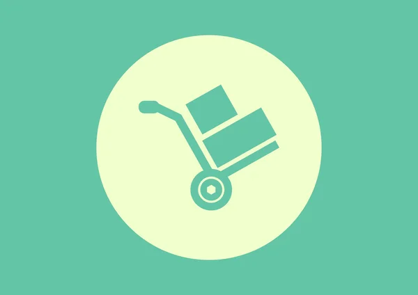 Wheelbarrow with boxes icon — Stock Vector