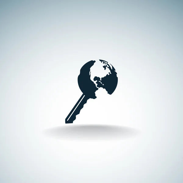 Schlüssel zur Ikone des World Web — Stockvektor