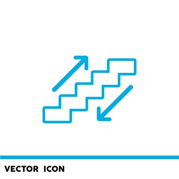 Señal de escalera mecánica con escaleras y flechas — Vector de stock
