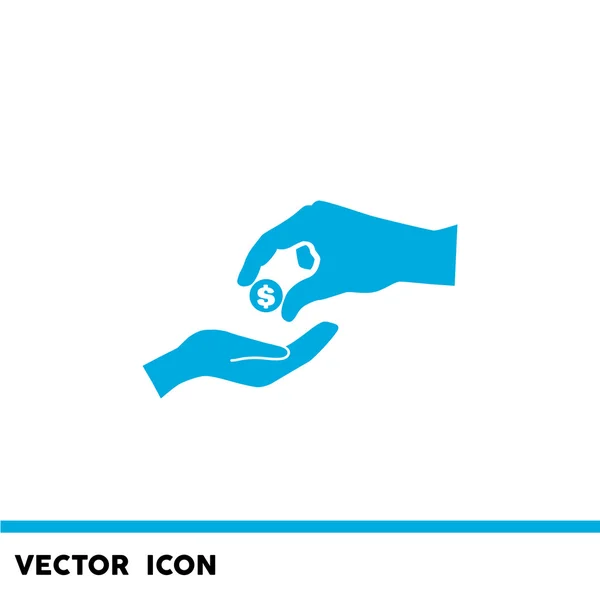 Berikan gambaran vektor garis besar sedekah - Stok Vektor