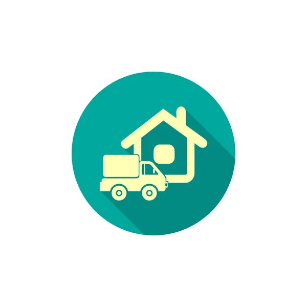 Caminhão perto de casa web ícone —  Vetores de Stock