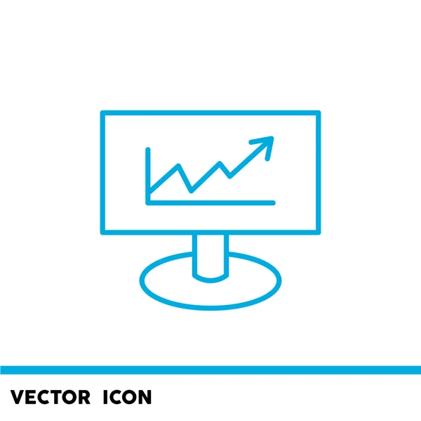 Monitor met grafiek web pictogram — Stockvector