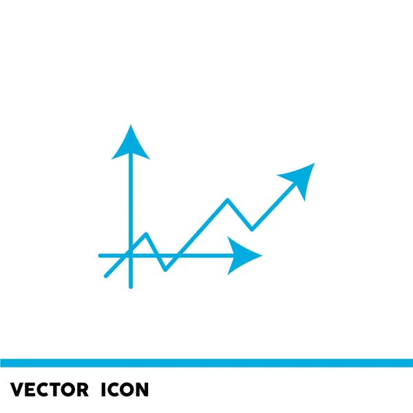 Flecha curva en el icono del gráfico — Vector de stock