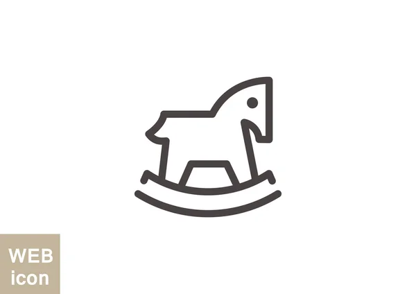 Niños juguete caballo icono web — Vector de stock