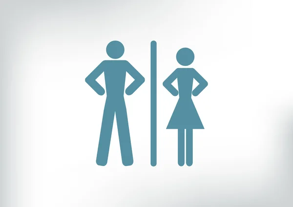 Icono WC con signos de género — Vector de stock