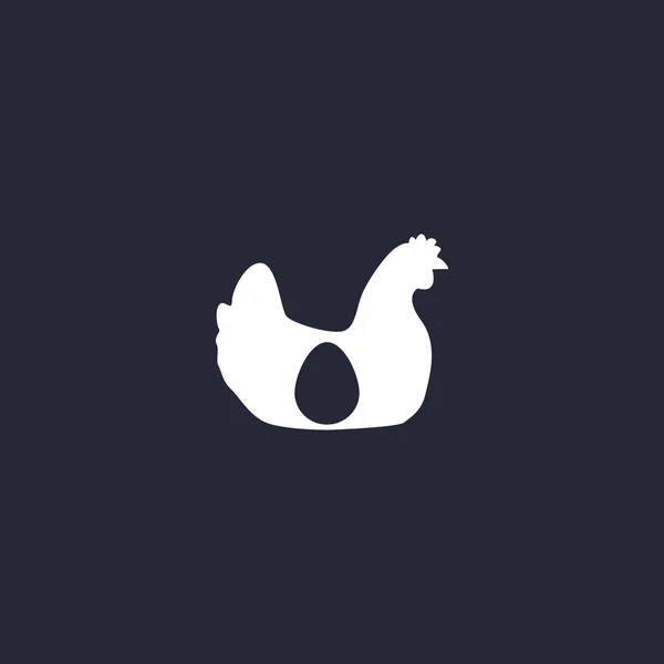 Gallina con uovo dentro silhouette — Vettoriale Stock