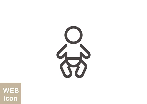 Baby-Symbol in einfachen Linien — Stockvektor