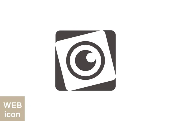 Lens eye web icon, illustrazione vettoriale contorno — Vettoriale Stock