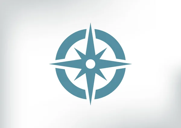 Kompass spindelväv ikonen med vindros — Stock vektor