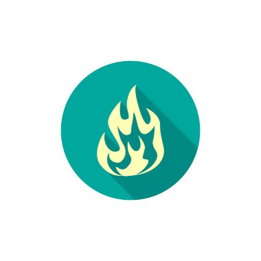 Yangın alevleri web simgesi, anahat vektör çizim