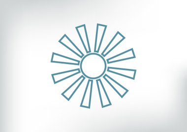 Güneş ışınları simgesiyle