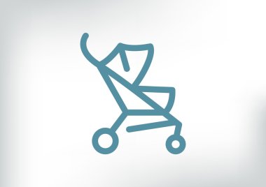 Basit bebek arabası anahat web simgesi
