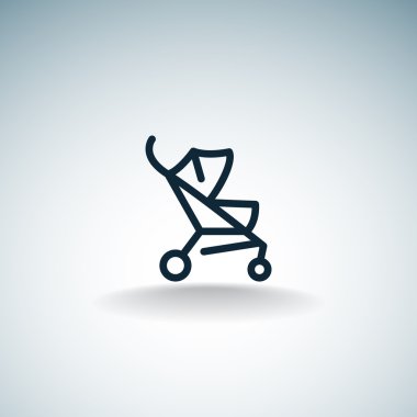 Basit bebek arabası anahat web simgesi