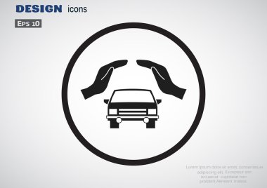 Car in hands icon clipart
