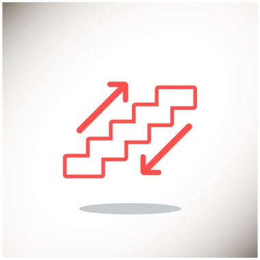 Yürüyen merdivenlerden işaretiyle merdiven ve okları