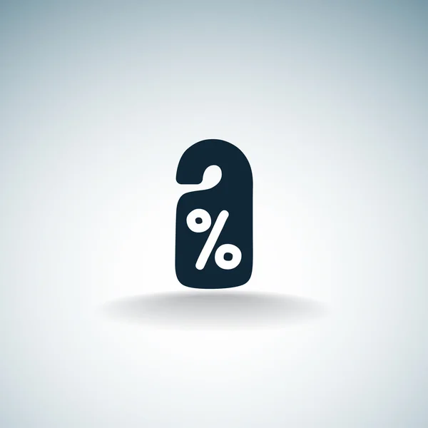 Prozent-Symbol auf hängendem Etikett — Stockvektor