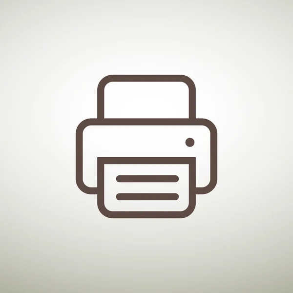 Рабочий принтер с иконкой бумаги — стоковый вектор