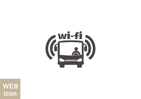 Bus wi-fi con conductor encendido — Archivo Imágenes Vectoriales