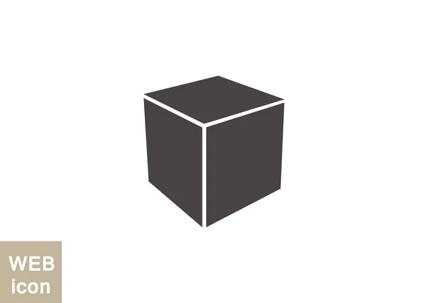 Ícone web cubo — Vetor de Stock