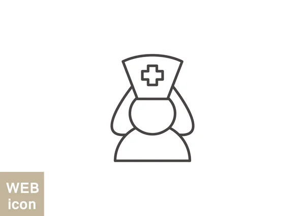 Krankenschwester Silhouette Web-Symbol — Stockvektor