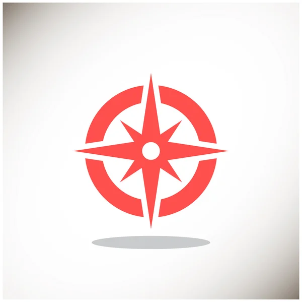 Compass web icon with wind rose — Stock Vector