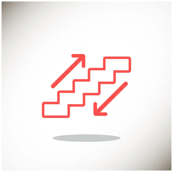 自动扶梯标志与楼梯和箭头 — 图库矢量图片