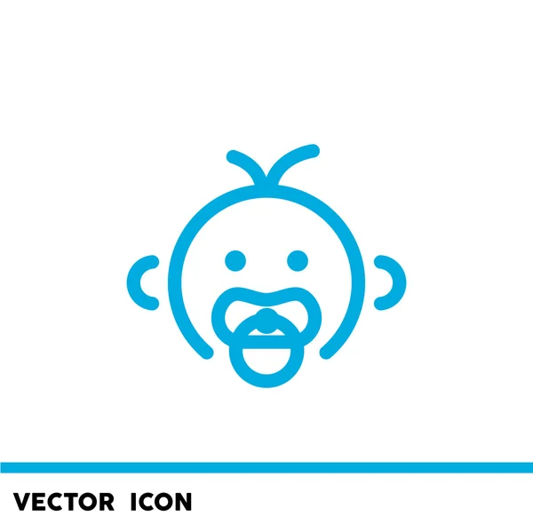 Einfache Ikone des Babys mit Schnuller — Stockvektor