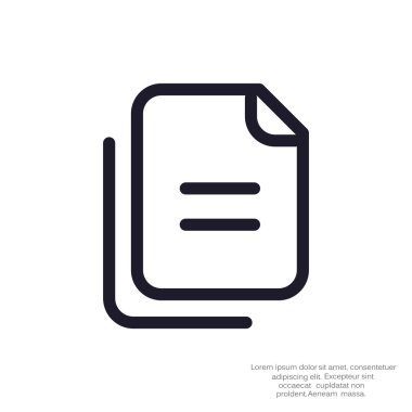 Dosyaları veya belgeleri web simgesi, vektör anahat çizim