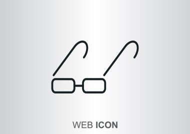 Basit dikdörtgen gözlük simgesi