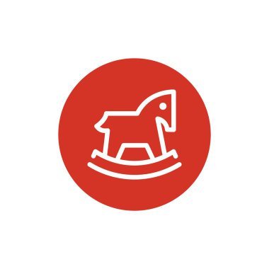 Oyuncak at web simgesi, basit vektör çizim