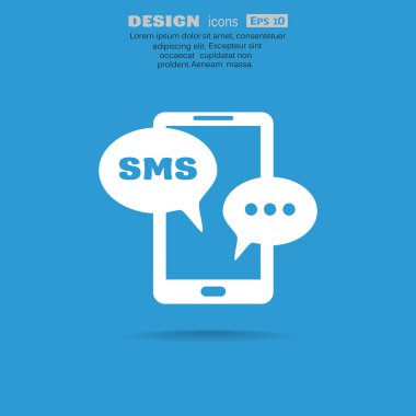 Sms kabarcıklar simgesi ile Smartphone