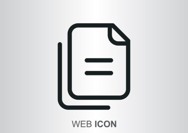 Dosyaları veya belgeleri web simgesi, vektör anahat çizim