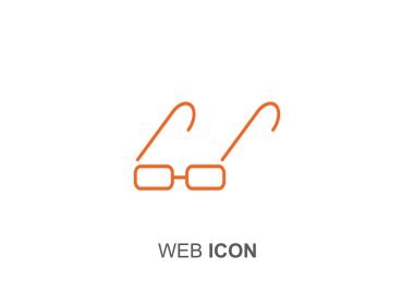 Basit dikdörtgen gözlük simgesi